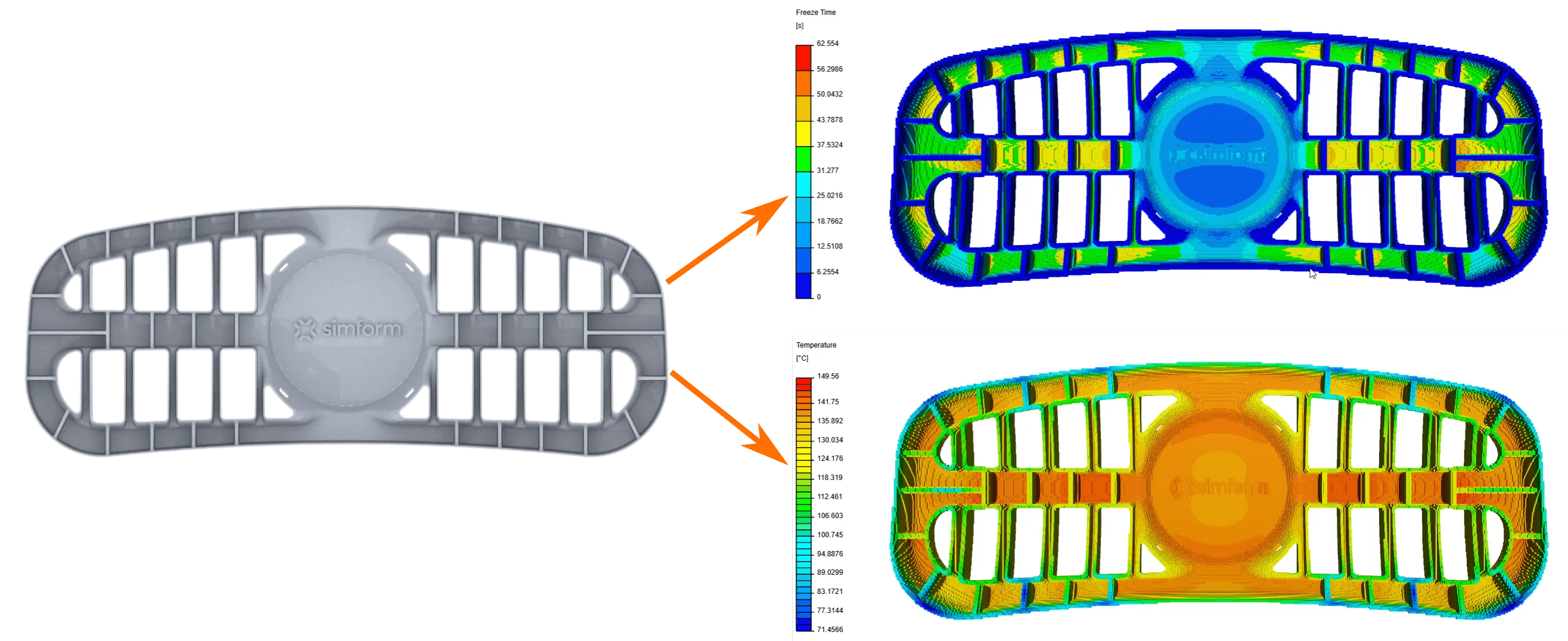 Cooling analysis of an injection molded part using SimForm Feasibility
