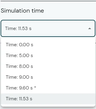 SimForm simulation time panel