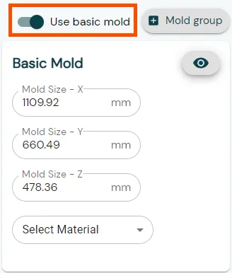 SimForm basic mold settings